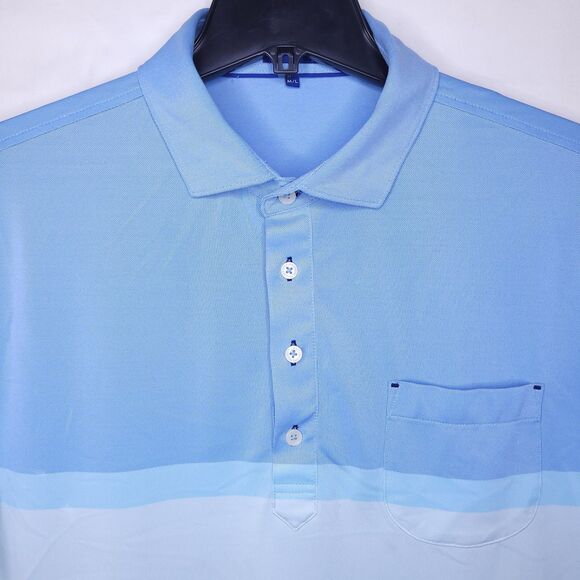 Stitch Polo Shirt Mens M/L Blue Colorblock Golf Performance - Picture 2 of 11